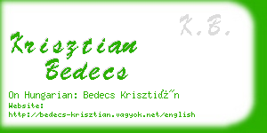 krisztian bedecs business card